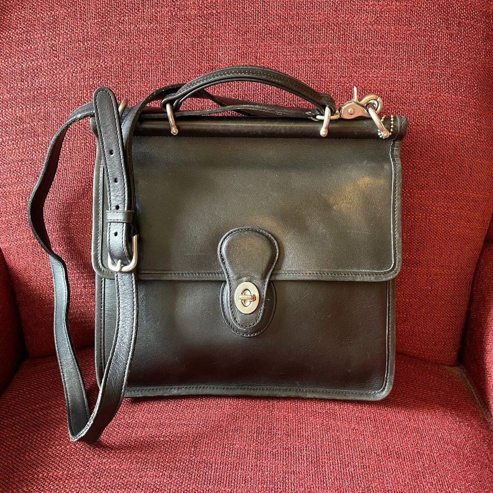 Coach  - Black Leather Willis Top Handle Bag